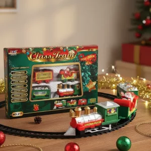 electric christmas train, electric christmas train set, christmas train track