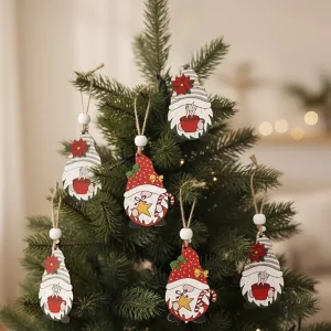 christmas ornament, wooden christmas tree ornament, christmas tree hanging decoration, cute christmas ornaments