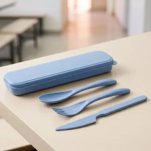 3-osainen kannettava aterinsetti lapsille